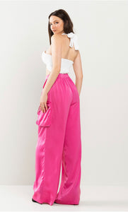 Dotti Cargo pink silk pants